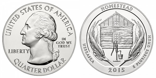 2015 Homestead 5 Ounce Bullion Coin - 5 oz Silver 