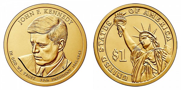 2015 D John F. Kennedy Presidential Dollar Coin 