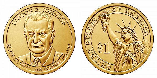 2015 P Lyndon B. Johnson Presidential Dollar Coin