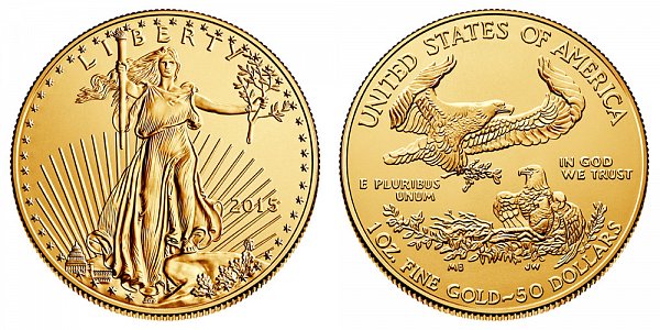 2015 American Gold Eagle - Brilliant Uncirculated $50 1oz One Ounce Gold Bullion 