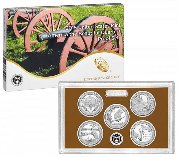 2015 America The Beautiful Quarters Proof Set - 2015-S 5 Piece Set 