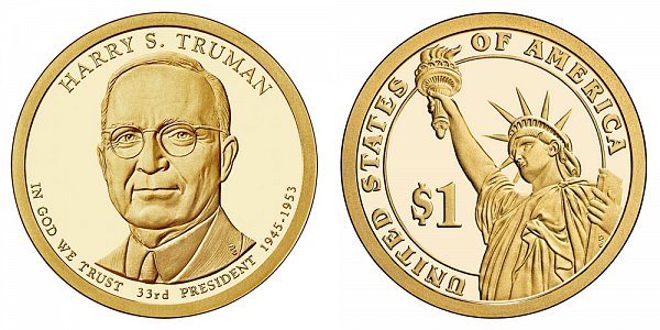 2015 S Harry S. Truman Presidential Dollar Coin - Proof 