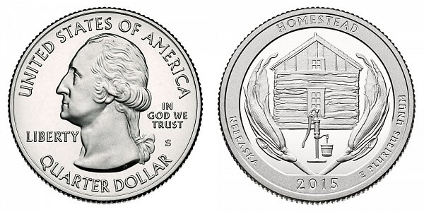 2015 S Proof Homestead National Monument of America Quarter - Nebraska 