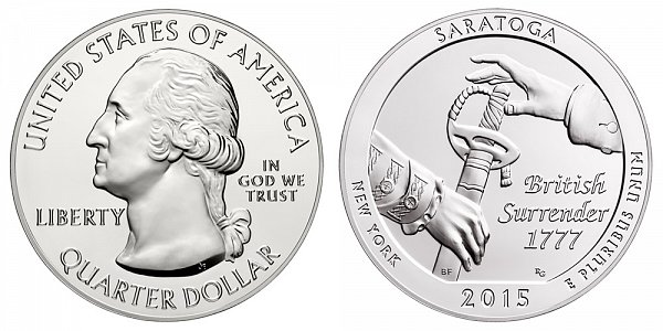 2015 Saratoga 5 Ounce Bullion Coin - 5 oz Silver 