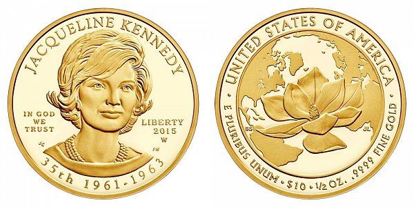 2015 W Jacqueline "Jackie" Kennedy First Spouse Gold Proof Coin - 1/2oz Half Ounce Gold