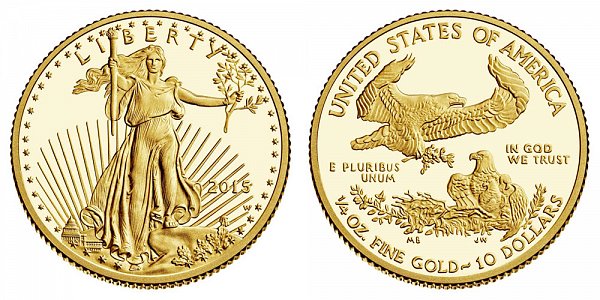 2015 W Quarter Ounce American Gold Eagle Proof - $10 1/4 oz Gold