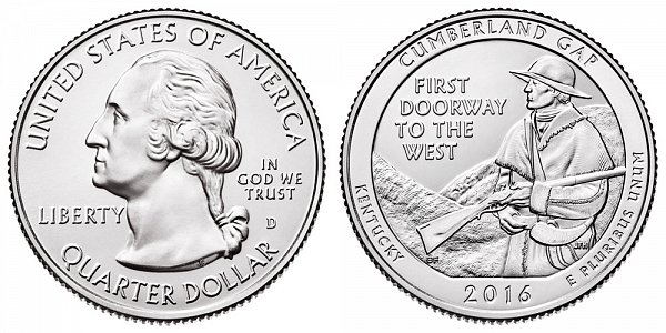 2016 D Cumberland Gap National Historical Park Quarter - Kentucky