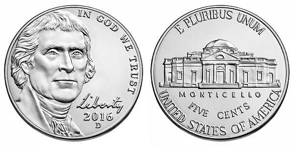 2016 D Jefferson Nickel 