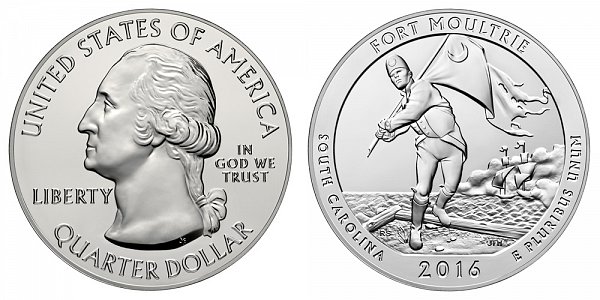 2016 Fort Moultrie 5 Ounce Bullion Coin - 5 oz Silver 