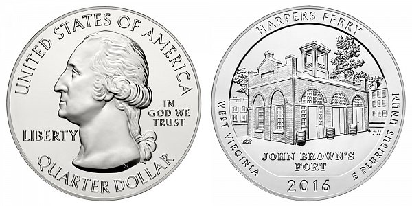 2016 Harpers Ferry 5 Ounce Bullion Coin - 5 oz Silver 