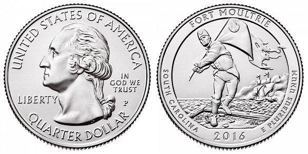 2016 P Fort Moultrie National Monument Quarter - South Carolina