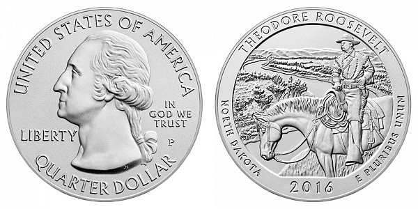 2016 Theodore Roosevelt 5 Ounce Burnished Uncirculated Coin - 5 oz Silver