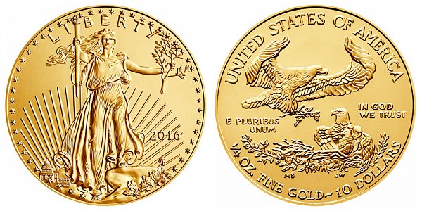 2016 Quarter Ounce American Gold Eagle - 1/4 oz Gold $10 