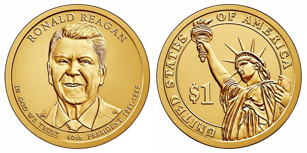 2016 D Ronald Reagan Presidential Dollar 