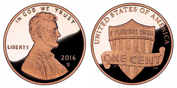 2016 S Lincoln Shield Cent Penny 