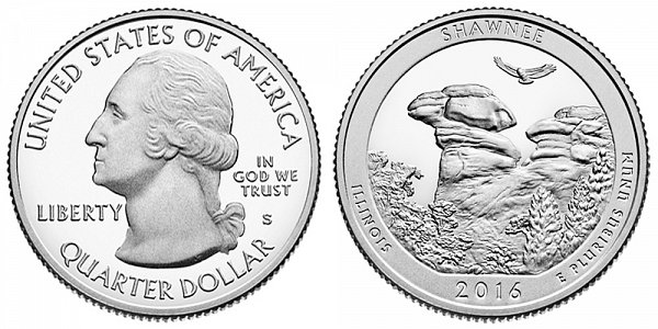 2016 S Proof Shawnee National Forest Quarter - Illinois