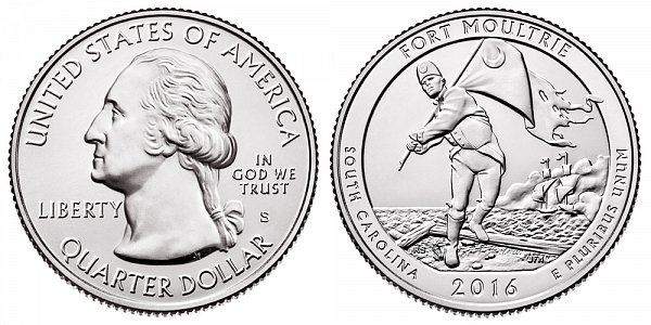2016 S Uncirculated Fort Moultrie National Monument Quarter - South Carolina 