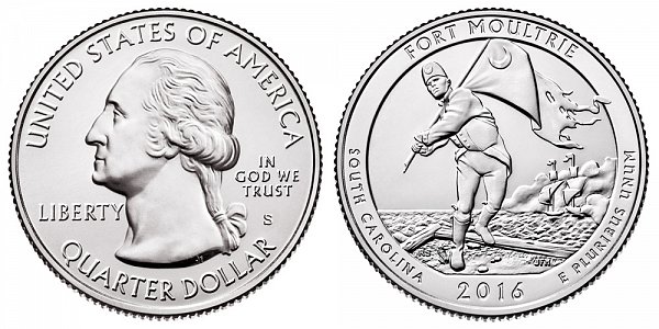 2016 S Uncirculated Fort Moultrie National Monument Quarter - South Carolina