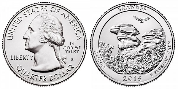 2016 S Uncirculated Shawnee National Forest Quarter - Illinois 