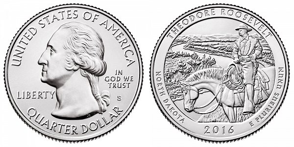 2016 S Uncirculated Theodore Roosevelt National Park Quarter - North Dakota 