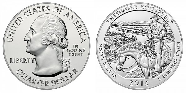 2016 Theodore Roosevelt 5 Ounce Bullion Coin - 5 oz Silver 