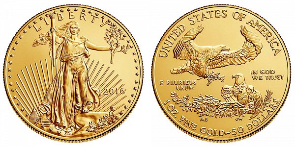 2016 Bullion One Ounce American Gold Eagle - 1 oz Gold $50 