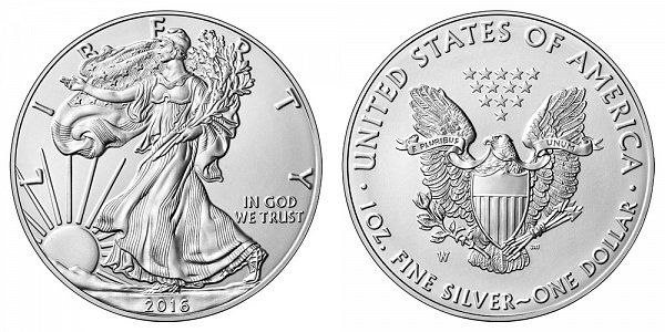 2016 W Bullion American Silver Eagle Burnished Uncirculated - 30th Anniversary 