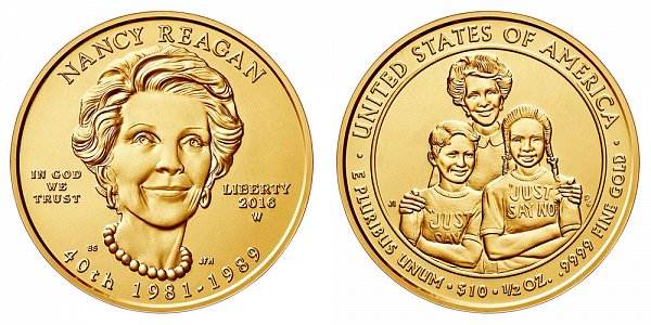 2016 W Nancy Reagan First Spouse Gold Coin - Brilliant Uncirculated 1/2 oz Half Ounce Gold