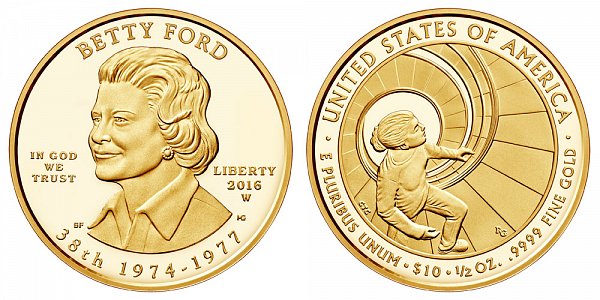 2016 W Proof Betty Ford First Spouse Gold Coin