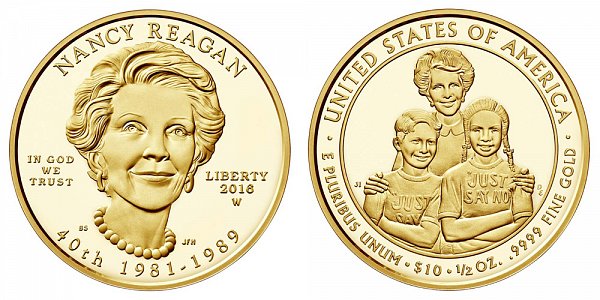 2016 W Proof Nancy Reagan First Spouse Gold Coin