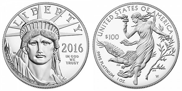 2016 W Proof One Ounce American Platinum Eagle - 1 oz Platinum $100 