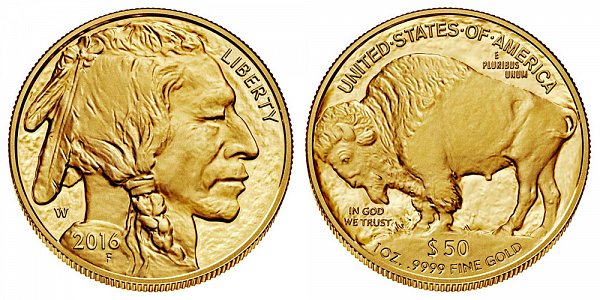 2016 W Proof One Ounce Gold American Buffalo - 1 oz Gold $50 