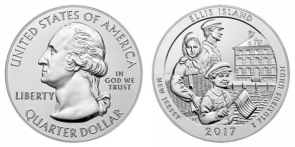 2017 Ellis Island 5 Ounce Bullion Coin - 5 oz Silver 