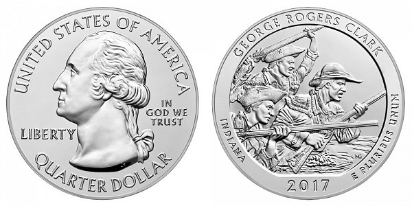 2017 George Rogers Clark 5 Ounce Bullion Coin - 5 oz Silver 