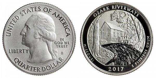 2017 S Enhanced Uncirculated Ozark National Scenic Riverways Quarter - Missouri 