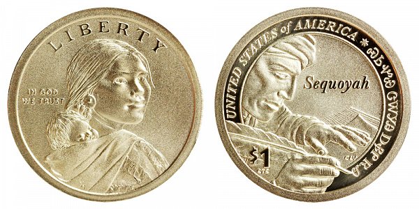 2017 S Enhanced Uncirculated Sacagawea Native American Dollar - Sequoyah 