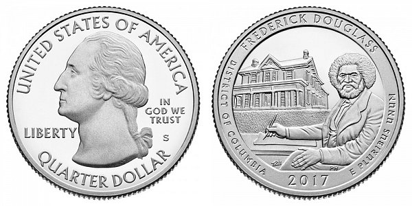 2017 S Silver Proof Frederick Douglass National Historic Site Quarter - District of Columbia