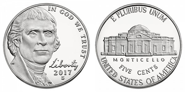 2017 S Proof Jefferson Nickel 