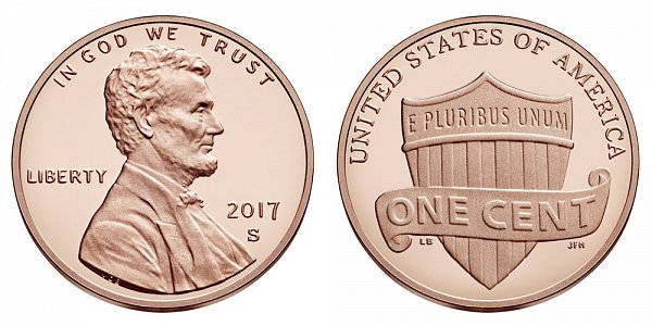 2017 S Lincoln Shield Cent Penny 