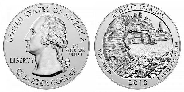 2018 Apostle Islands 5 Ounce Bullion Coin - 5 oz Silver 