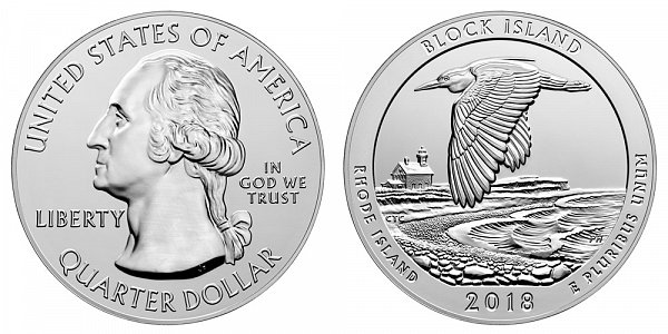 2018 Block Island 5 Ounce Bullion Coin - 5 oz Silver 