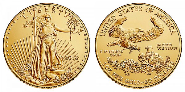 2018 Bullion One Ounce American Gold Eagle - 1 oz Gold $50 