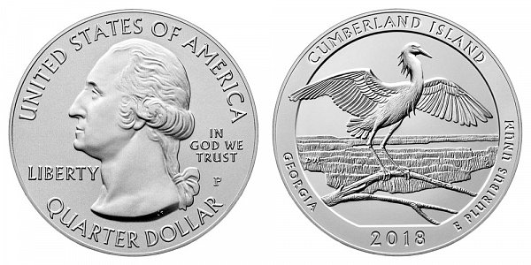 2018 P Cumberland Island 5 Ounce Burnished Uncirculated Coin - 5 oz Silver