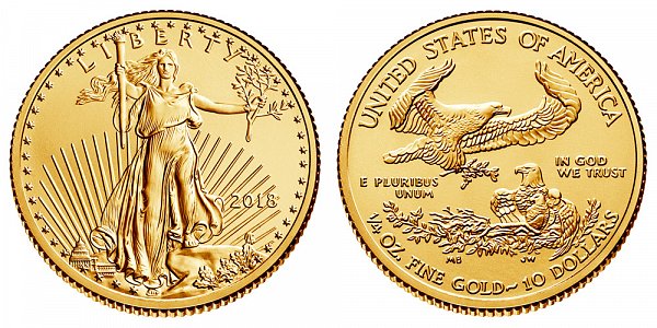 2018 Quarter Ounce American Gold Eagle - 1/4 oz Gold $10 