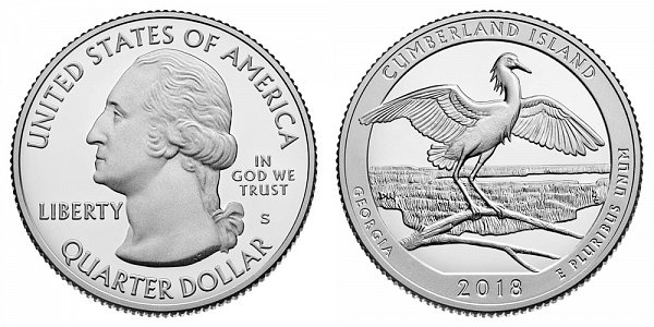 2018 S Proof Cumberland National Seashore Quarter - Georgia 