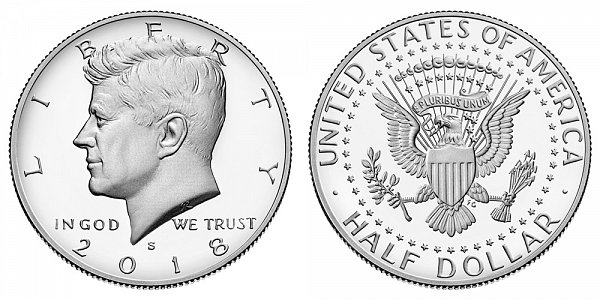 2018 S Proof Kennedy Half Dollar 