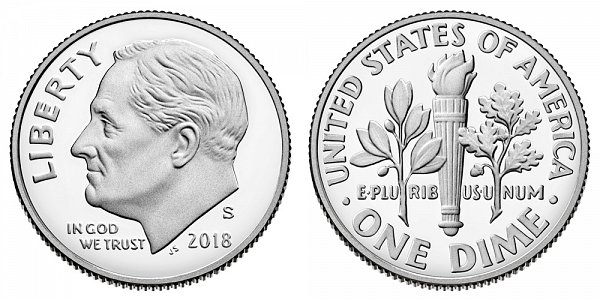 2018 S Silver Proof Roosevelt Dime 