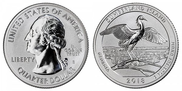 2018 S Silver Reverse Proof Cumberland National Seashore Quarter - Georgia