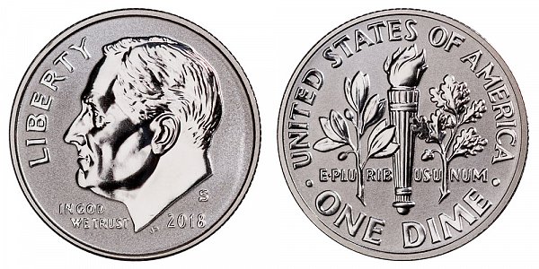 2018 S Reverse Proof Silver Roosevelt Dime 