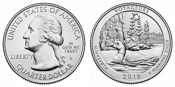 2018 S Uncirculated Voyageurs National Park Quarter - Minnesota 